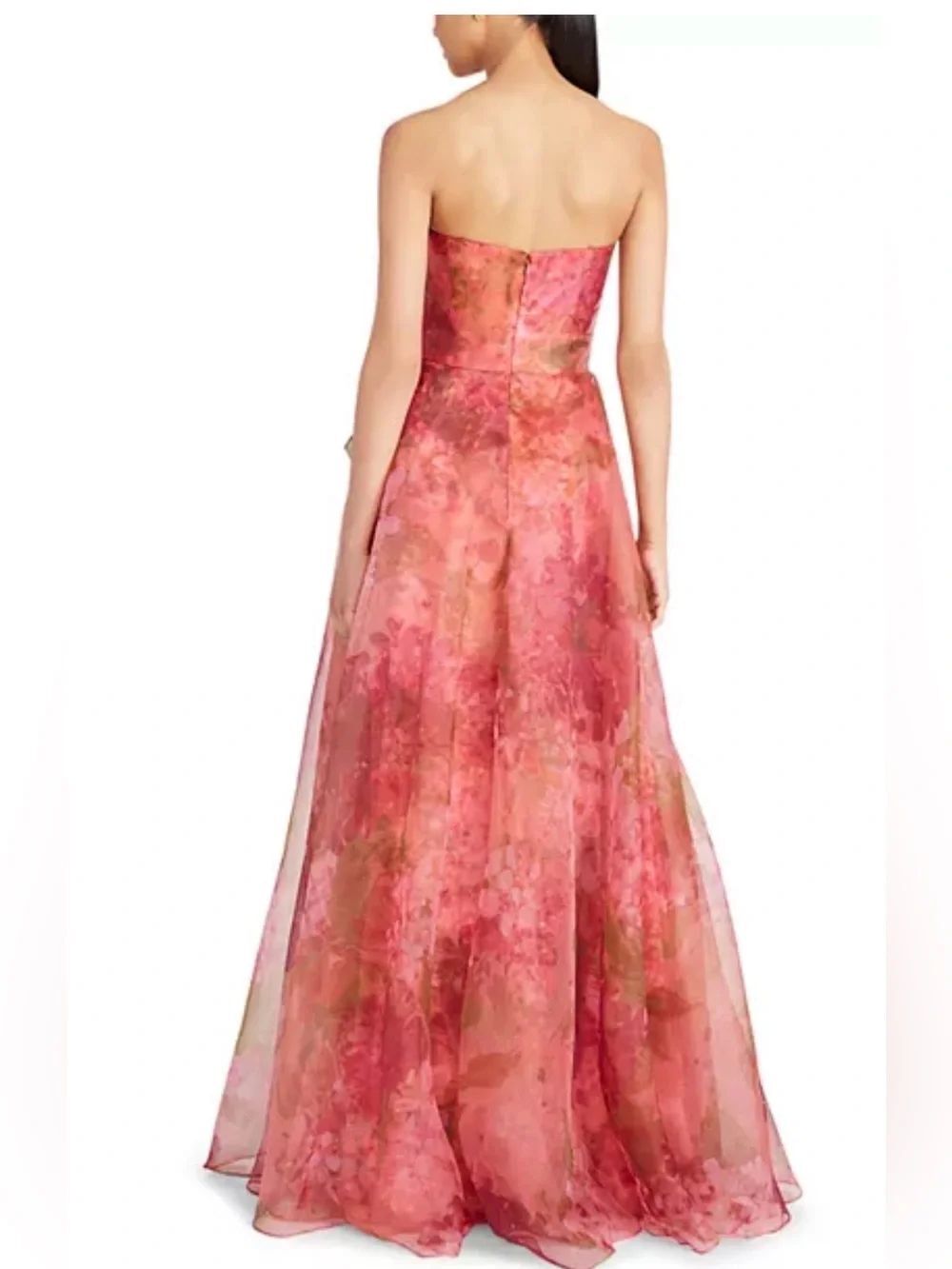 Theia Fahreta Floral Strapless Gown Size 8 NEW with tag - Picture 3 of 12